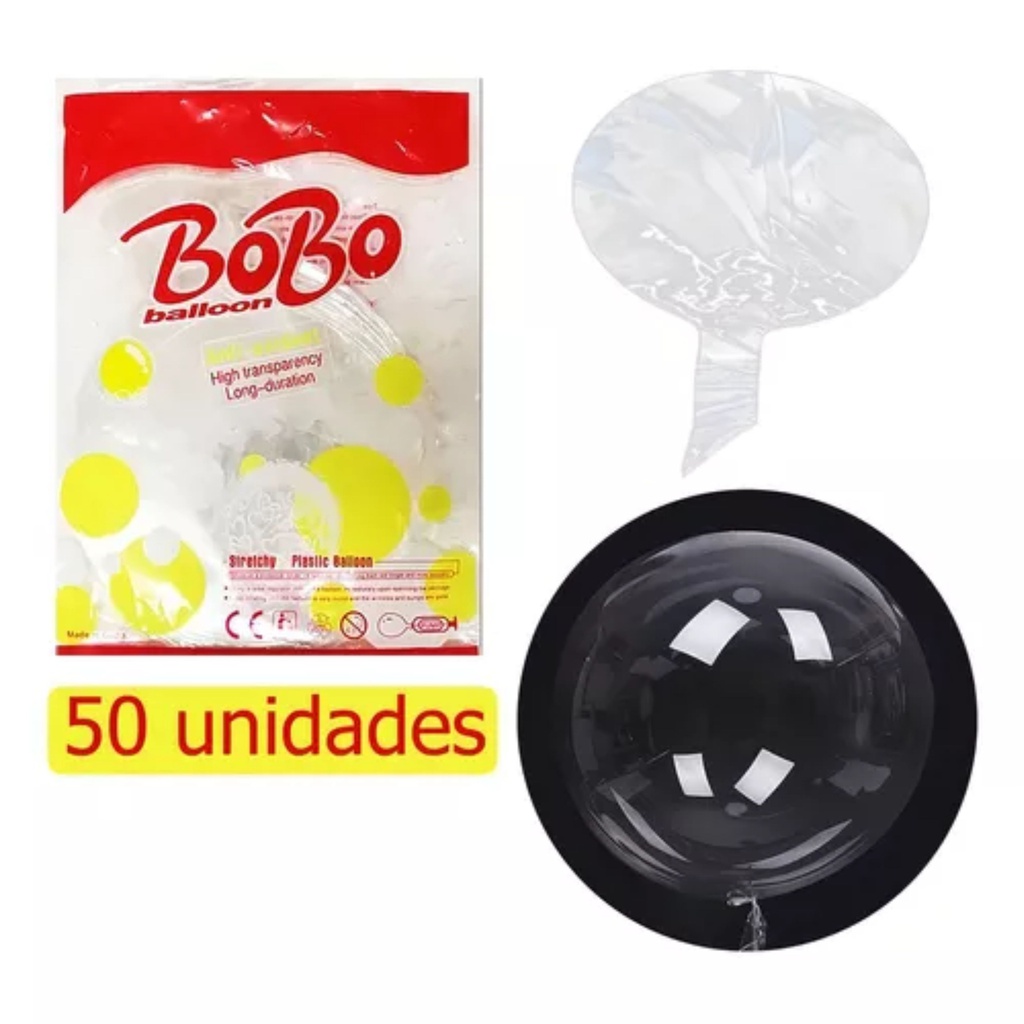 GLOBOS DE SILICONA TRANSPARENTE #13 50 UND