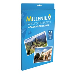 PAPEL FOTOGRÁFICO A4 20 HOJAS 230 GR MILLENIUM