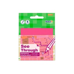 NOTAS TRANPARENTE FUCSIA 3X3 50H STICK'N